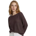 Sweter damski z alpaką suri BUTTERFLY – CHOCOLATE